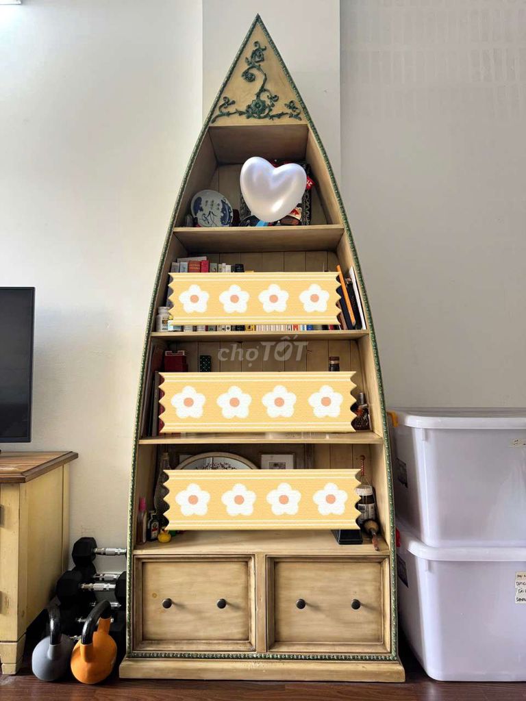 Kệ sách Gỗ Vàng kem 65x32x205cm. Mua bán Tủ, kệ gia đình tại Quận Bình Thạnh Tp Hồ Chí Minh được đăng bởi quang tran hình 1