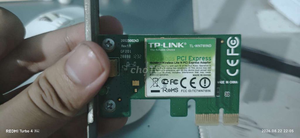 Card mạng TP-Link TL-WN781ND PCI Express. Mua bán Linh kiện (RAM, Card...) tại Thị xã Bến Cát Bình Dương được đăng bởi nguoiviet hình 1