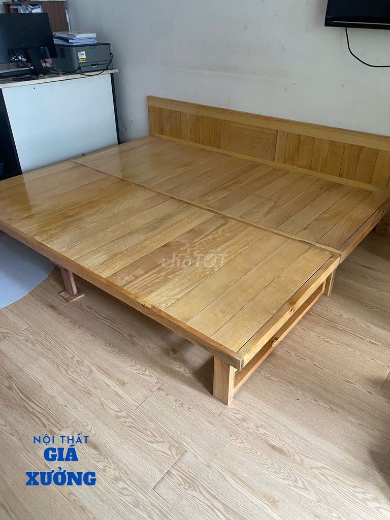 GIƯỜNG NGỦ GIƯỜNG GỖ SỒI NGA MẪU ĐẸP BỀN. Mua bán Giường, chăn ga gối nệm tại Quận Bình Tân Tp Hồ Chí Minh được đăng bởi Nội thất giá xưởng TL hình 1
