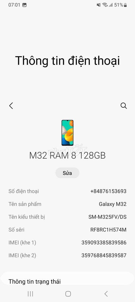 Samsung M32 8GB/128GB Đã sử dụng. Mua bán Điện thoại tại Huyện An Dương Hải Phòng được đăng bởi Tuấn Anh hình 1