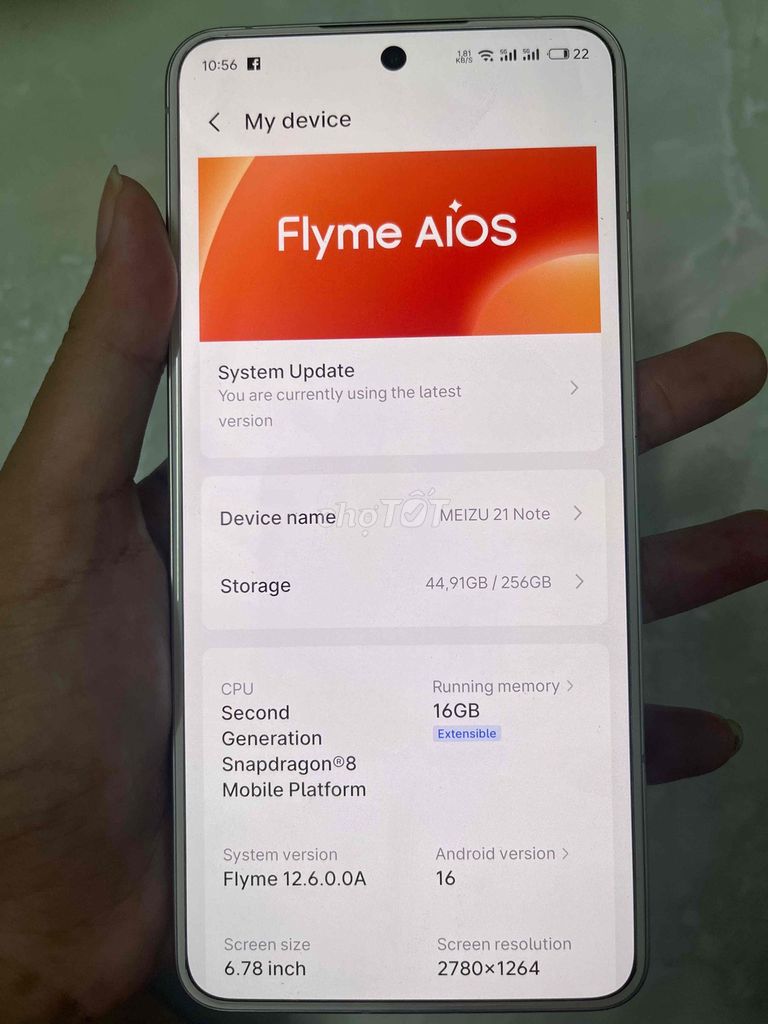 Meizu 21 Note 256GB Trắng. Mua bán Điện thoại tại Quận Phú Nhuận Tp Hồ Chí Minh được đăng bởi Nghi Trần hình 1