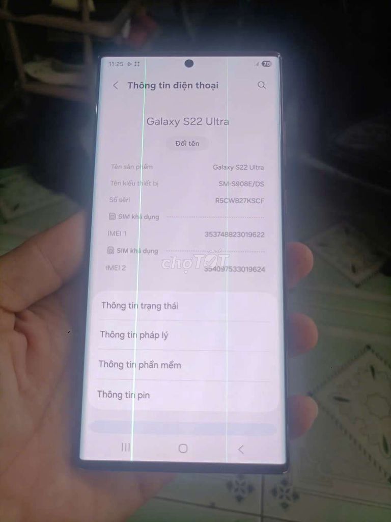 Samsung Galaxy S22 Ultra Tím Lỗi màn hình. Mua bán Điện thoại tại Thành phố Thủ Đức Tp Hồ Chí Minh được đăng bởi Hồ Minh Triết hình 1