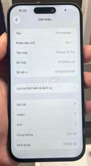 iPhone 15 Pro 128GB Màn hình linh kiện. Mua bán Điện thoại tại Quận Tân Bình Tp Hồ Chí Minh được đăng bởi Hội Đồ Điện Tử hình 1