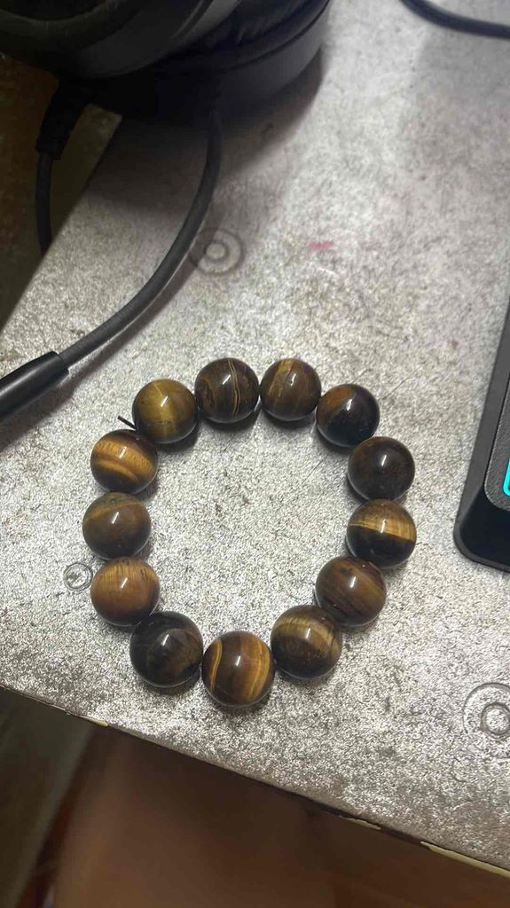 vòng đá mắt hổ vàng 14mm