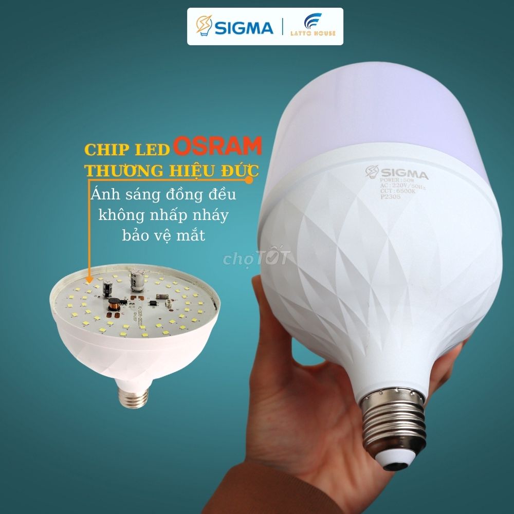Bóng đèn LED Bulb trụ nhôm nhựa SIGMA