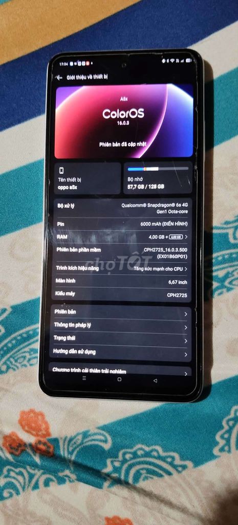 Oppo A5x 128GB 95%. Mua bán Điện thoại tại Huyện Lạc Dương Lâm Đồng được đăng bởi Xuanhieu Le hình 1