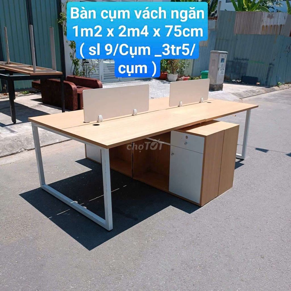 Bàn làm việc gỗ kim loại 1m2x2m4. Mua bán Bàn ghế tại Quận Bình Thạnh Tp Hồ Chí Minh được đăng bởi Kho Thanh Lý Phú Nhàn hình 1