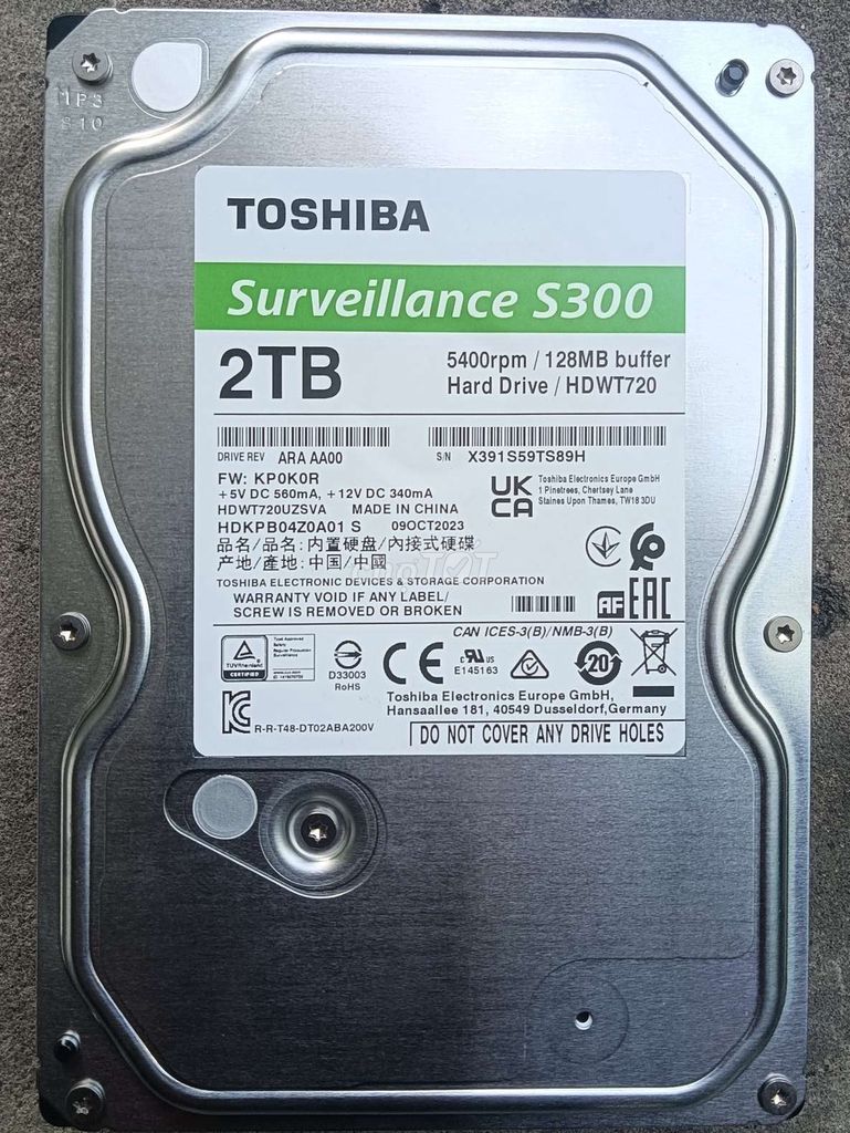 Ổ cứng HDD Toshiba Surveillance S300 2TB 5400rpm. Mua bán Linh kiện (RAM, Card...) tại Huyện Bình Chánh Tp Hồ Chí Minh được đăng bởi luxury hình 1