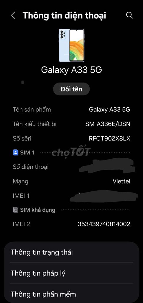 Samsung Galaxy A33 5G 128GB. Mua bán Điện thoại tại Huyện Bình Xuyên Vĩnh Phúc được đăng bởi Hữu Minh hình 1