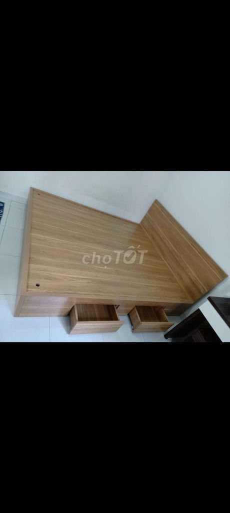 GIƯỜNG GỖ CÔNG NGHIỆP MDF 1M8*2M CÓ HỘP KÉO