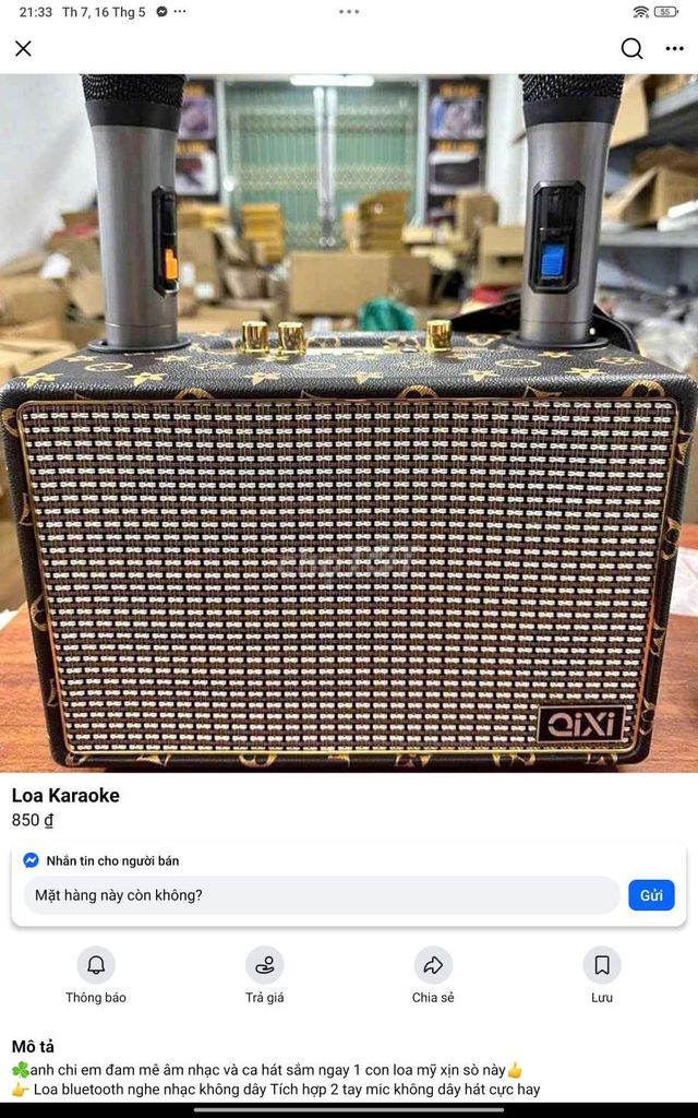 Loa karaoke Bluetooth Như mới. Mua bán Tivi, Âm thanh tại Thành phố Bắc Ninh Bắc Ninh được đăng bởi Điện Xe Huy Hoàng hình 1