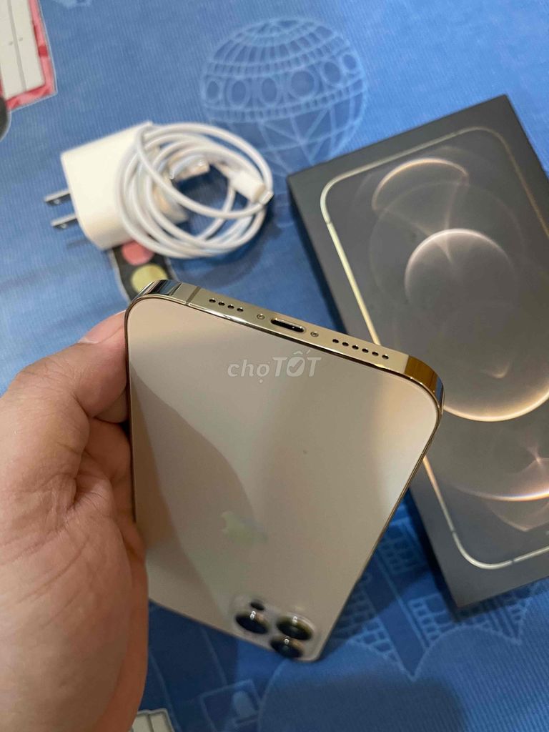 iPhone 12 Pro Max 128G Gold QTế Zin Áp LL/A Pin 92