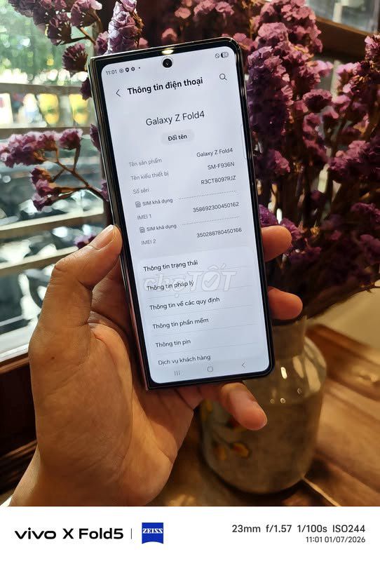 Samsung Galaxy Z Fold4 512GB Xám Hàn Quốc Hư màn trong. Mua bán Điện thoại tại Quận Ba Đình Hà Nội được đăng bởi Hội Đồ Điện Tử hình 1