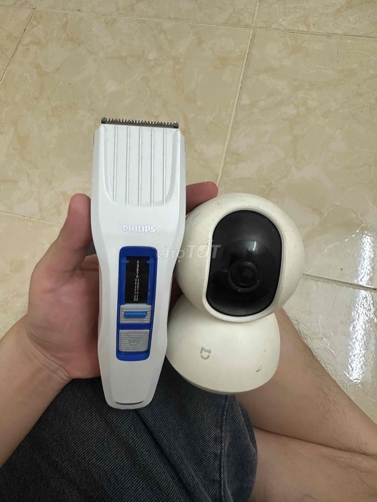 camera xiaomi 360 độ kèm tông đơ cắt tóc philips