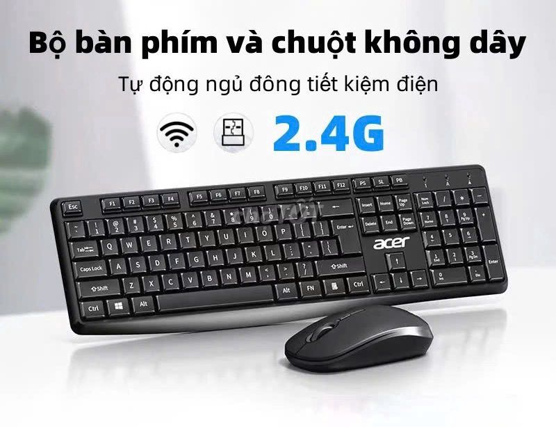 💛Combo Phím+Chuột Acer Silent không dây USB 2.4G