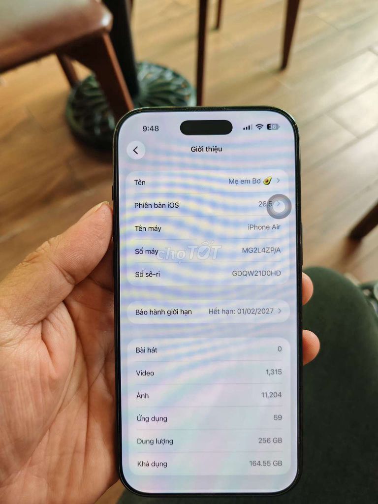 Apple iPhone Air 256GB Đen 99% kèm ốp chính hãng. Mua bán Điện thoại tại Quận Cầu Giấy Hà Nội được đăng bởi Học hình 1