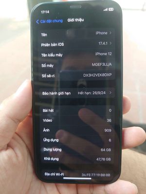 Bán iPhone 12 64GB Quốc tế MDM Đã sử dụng