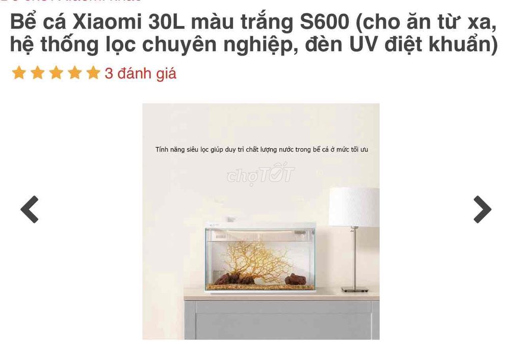 Bể cá thủy sinh Xiaomi S600 Trắng 30 Lít. Mua bán Phụ kiện, Thức ăn, Dịch vụ tại Quận 5 Tp Hồ Chí Minh được đăng bởi QUYNH NHU hình 1