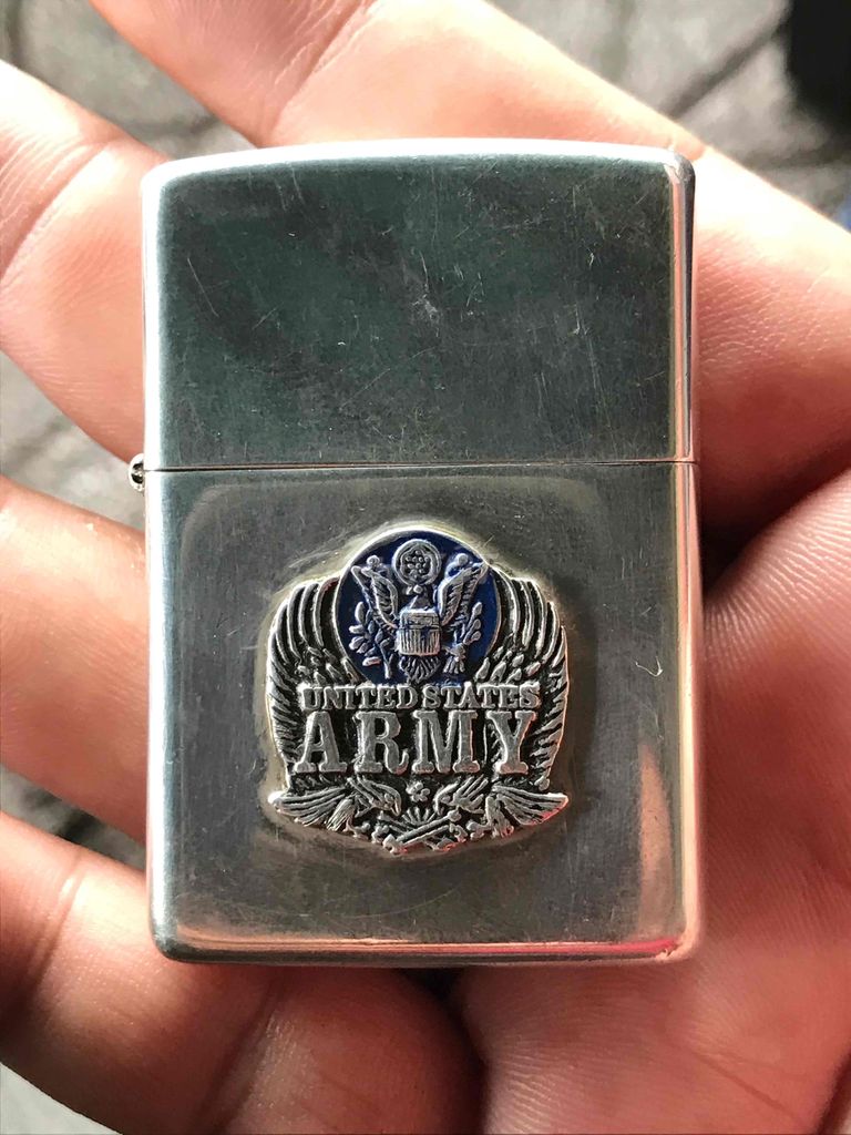 Zippo Mỹ bạc khối sterling 2001 QĐ đẹp.