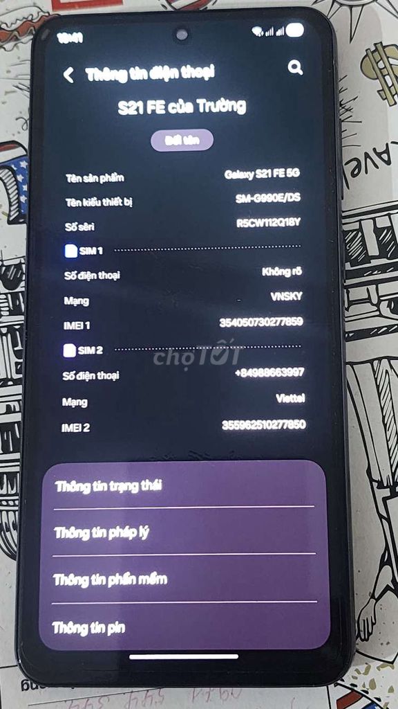 Samsung Galaxy S21 FE 5G 256GB Đen. Mua bán Điện thoại tại Huyện Tứ Kỳ Hải Dương được đăng bởi Trường bacxiu hình 1