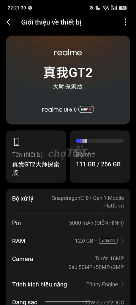 Realme GT2 Master Explorer 256GB Xanh. Mua bán Điện thoại tại Huyện Lương Tài Bắc Ninh được đăng bởi Bùi Đôn hình 1