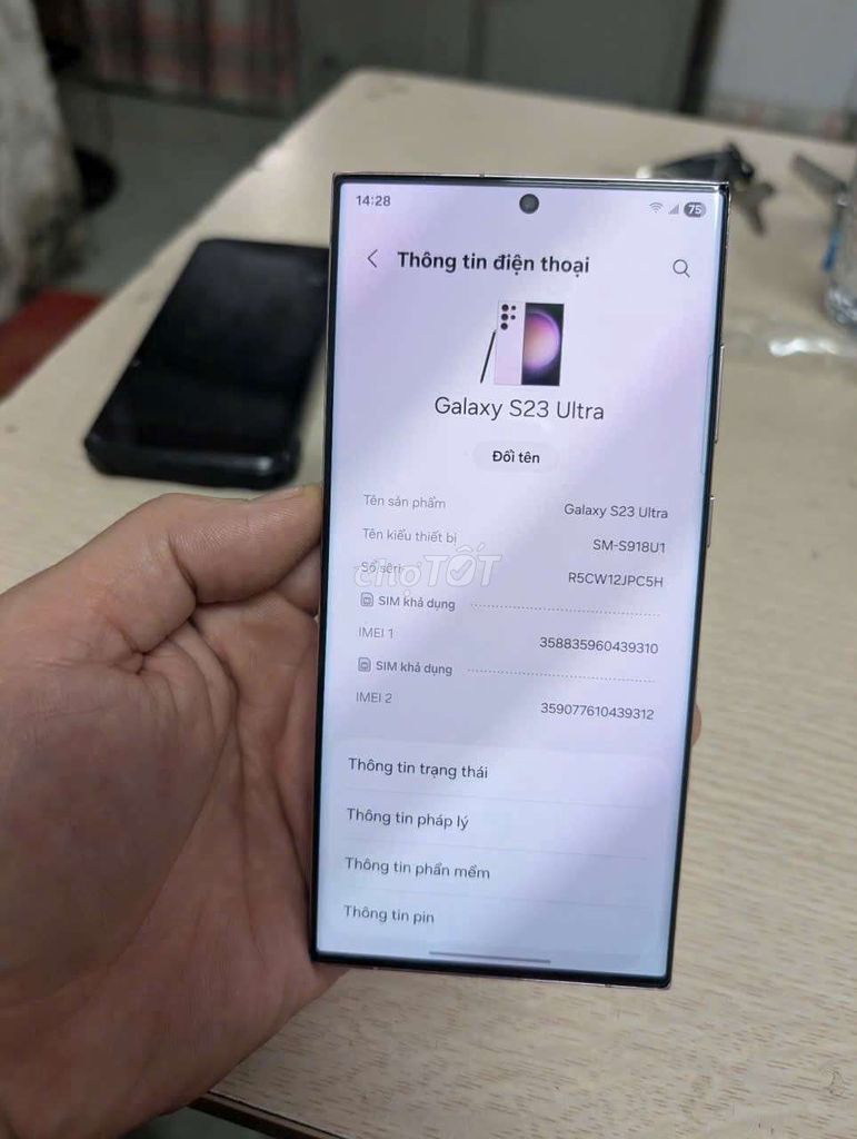 Samsung Galaxy S23 Ultra 512GB Tím. Mua bán Điện thoại tại Quận Hai Bà Trưng Hà Nội được đăng bởi Quốc Bảo hình 1