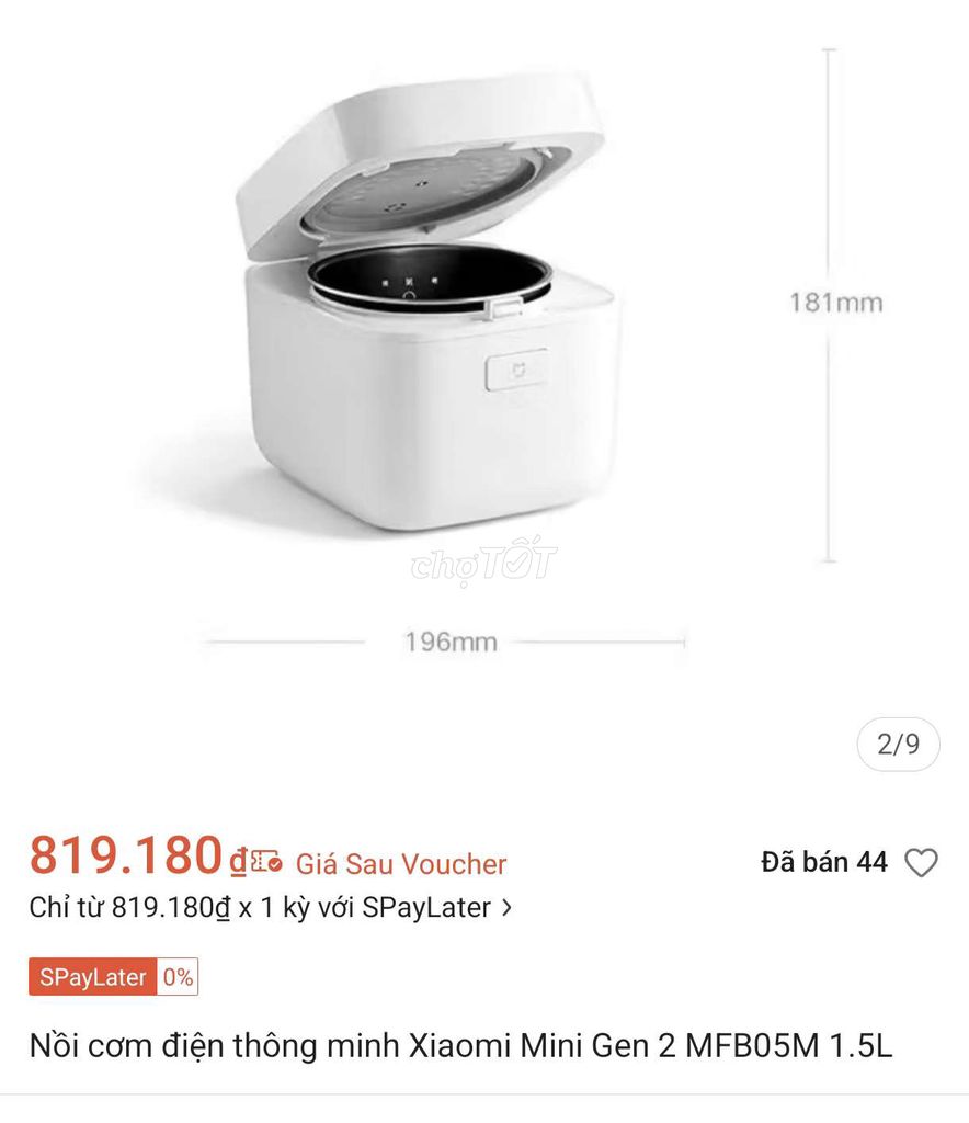 Nồi cơm điện Xiaomi Mini Gen 2 MFB05M. Mua bán Bếp, lò, đồ điện nhà bếp tại Thành phố Thủ Dầu Một Bình Dương được đăng bởi mr Mil hình 1