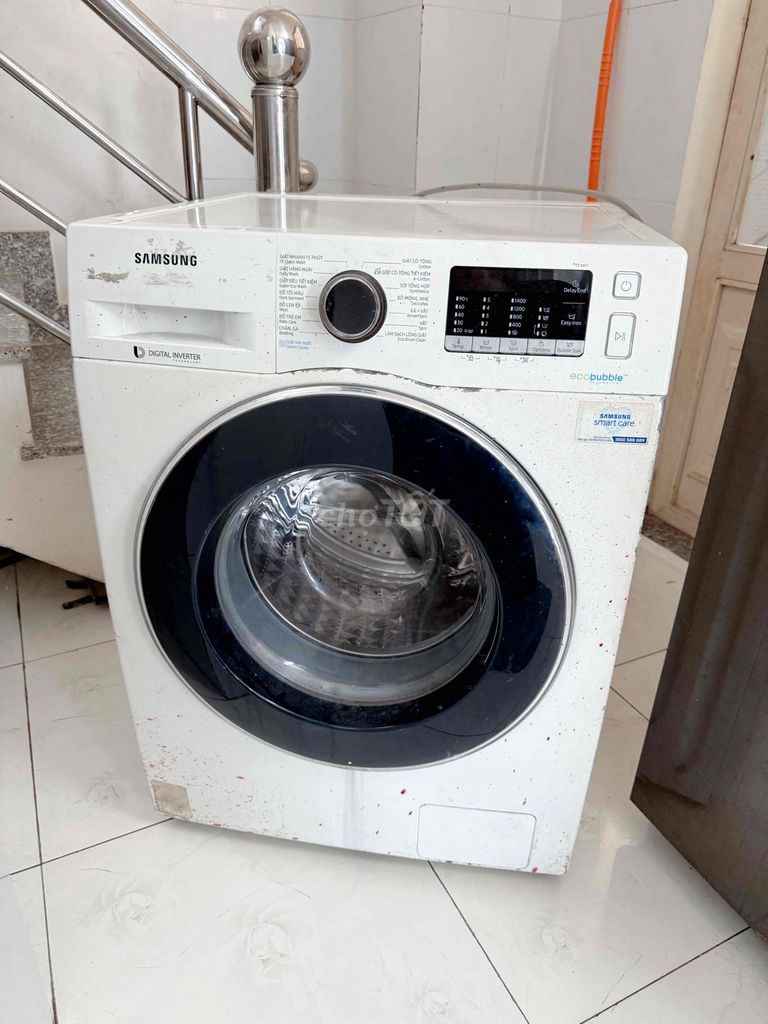 Máy giặt Samsung 9kg cửa trước Ecobubble Trắng. Mua bán Máy giặt tại Thị xã Bến Cát Bình Dương được đăng bởi Trần Minh Thu hình 1