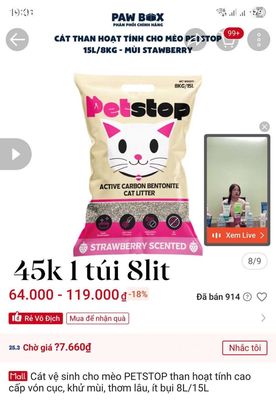 Cát vệ sinh Petstop than hoạt tính mùi cafe