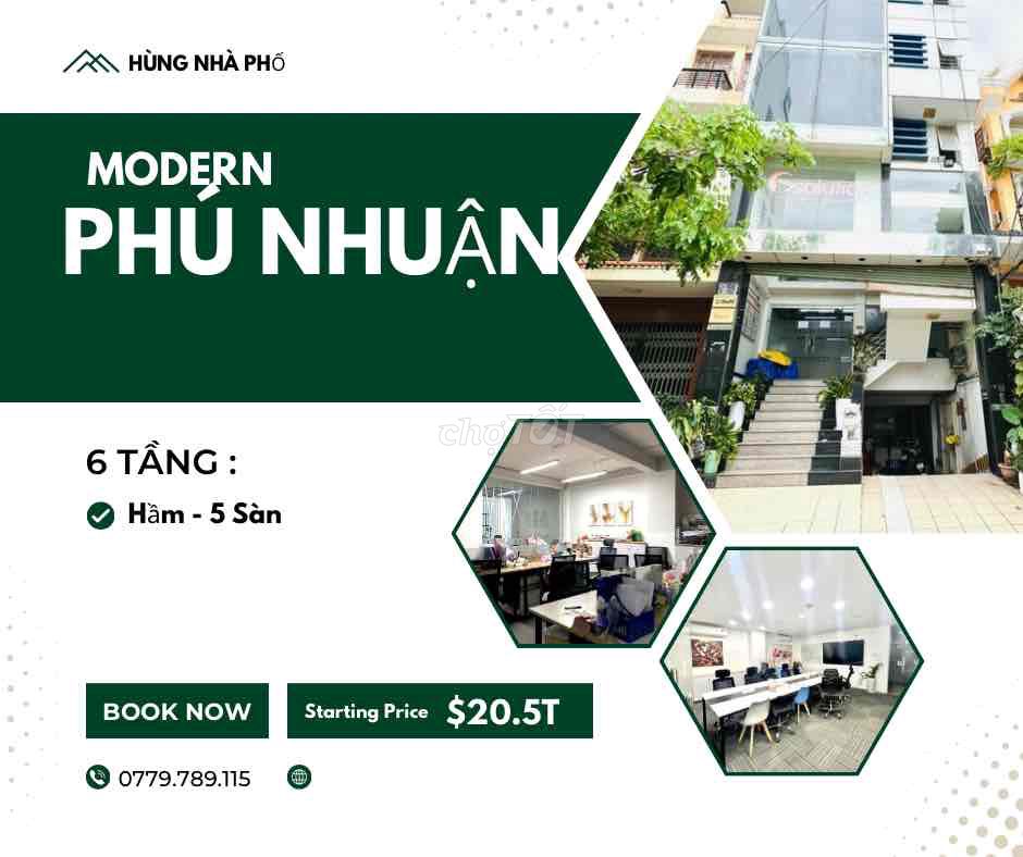 BÁN TOÀ NHÀ VĂN PHÒNG 6 TẦNG NGUYỄN KIỆM PHÚ NHUẬN CHỈ 20.5TỶ