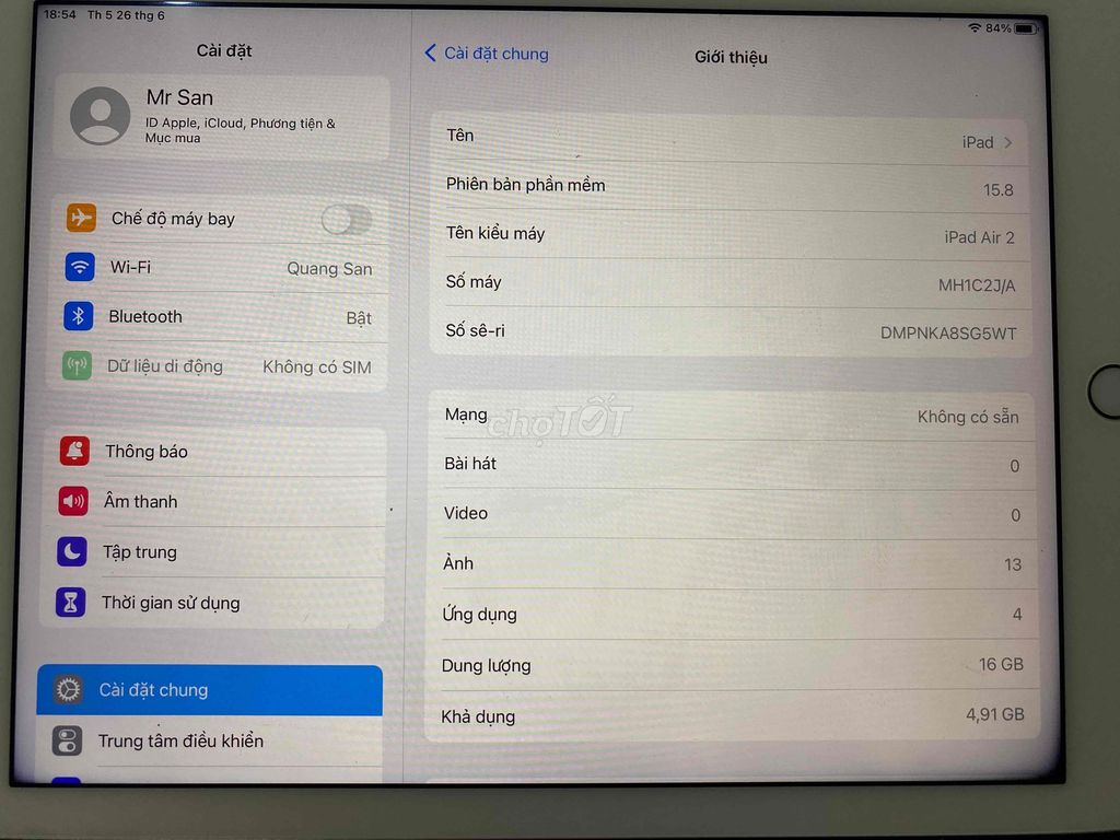 iPad Air 2 16GB màn hình 7.9 inch