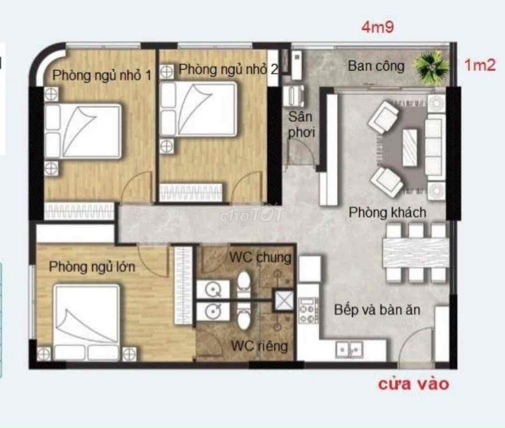 Bán Căn góc  Chung Cư Sky View Full nội Thất KDC Chánh Nghĩa TDM B