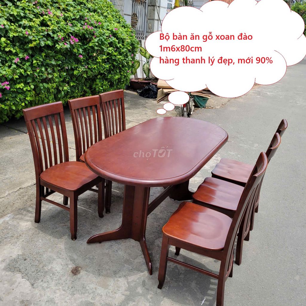 Bộ bàn ăn Gỗ xoan đào Nâu đỏ 1m6 6 ghế thanh lý. Mua bán Bàn ghế tại Thành phố Thủ Đức Tp Hồ Chí Minh được đăng bởi Kho Đồ cũ Phú Nhàn hình 1