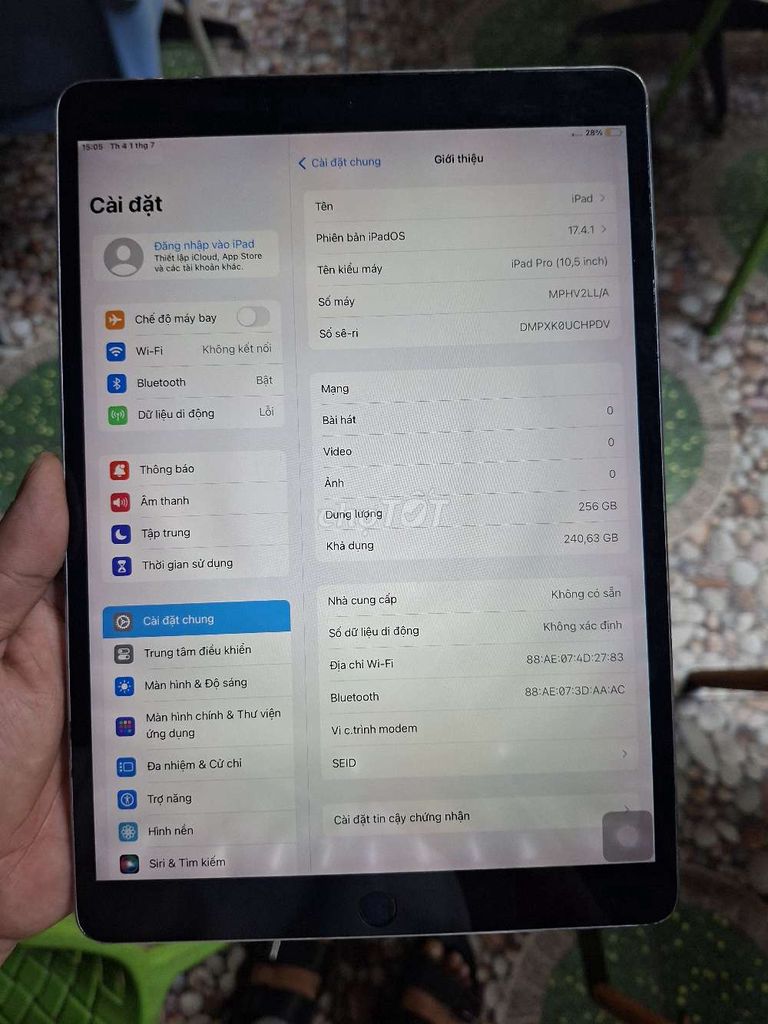IPad Pro 10.5 256GB Wifi Đen zin all. Mua bán Máy tính bảng tại Quận Bình Tân Tp Hồ Chí Minh được đăng bởi V I N H hình 1