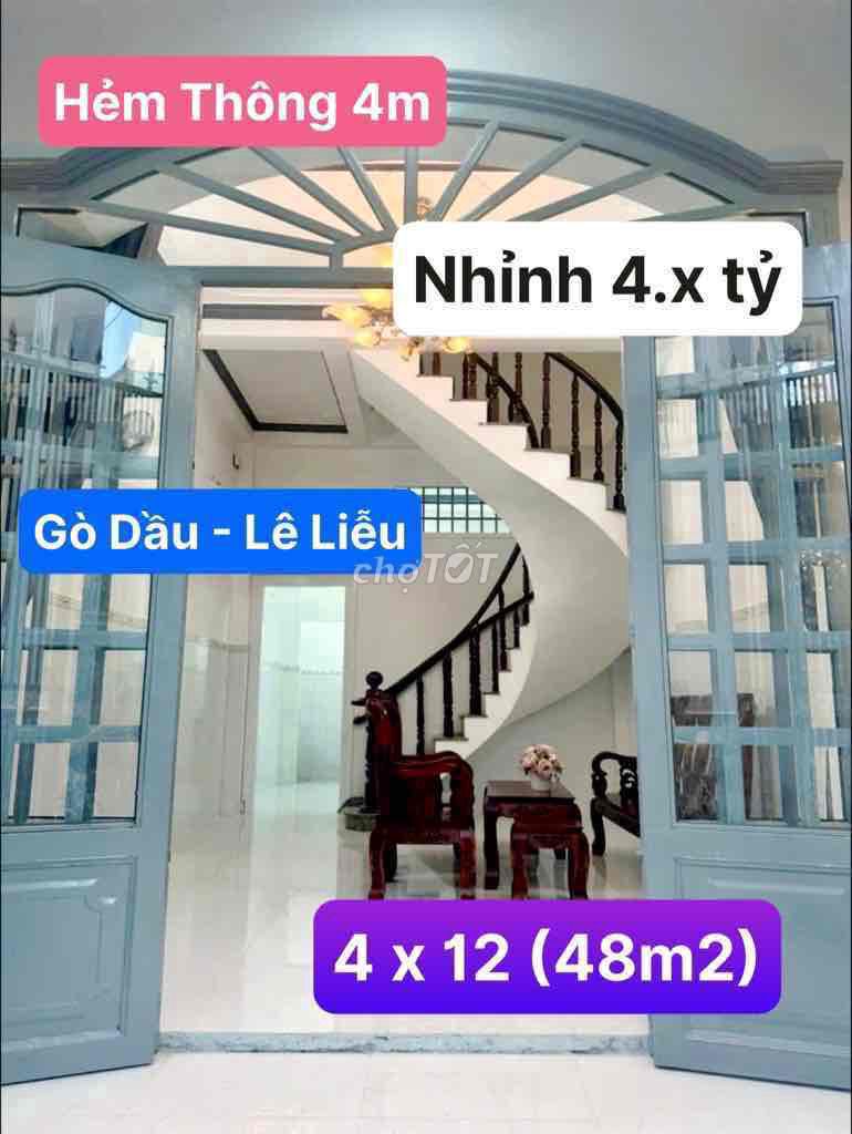 Hẻm Thông Gò Dầu - Lê Liễu Tặng Nội Thất Nhà Đẹp ở Ngay (48m2)