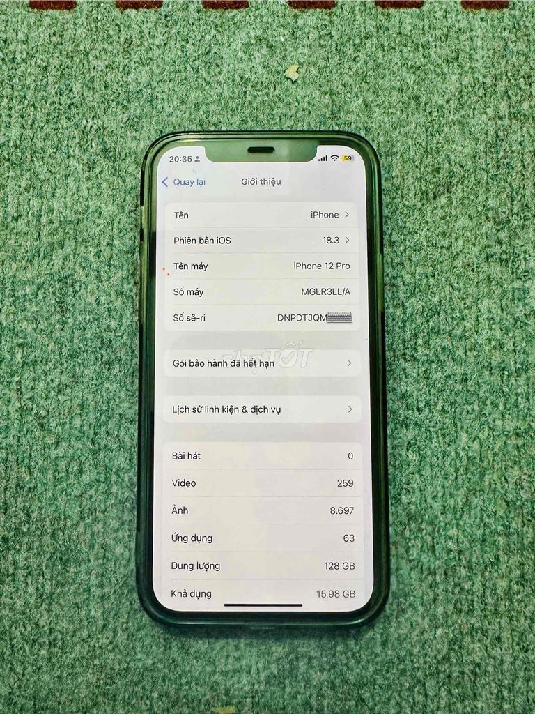 Iphone 12 pro bản quốc tế nguyên bản, không lỗi