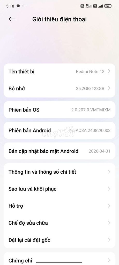 Xiaomi Redmi Note 12 128GB ram4gb. Mua bán Điện thoại tại Quận 12 Tp Hồ Chí Minh được đăng bởi Thiên Thịnh hình 1