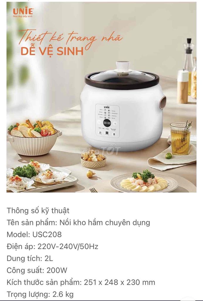 Pass nồi kho hầm chậm UNIE 2L