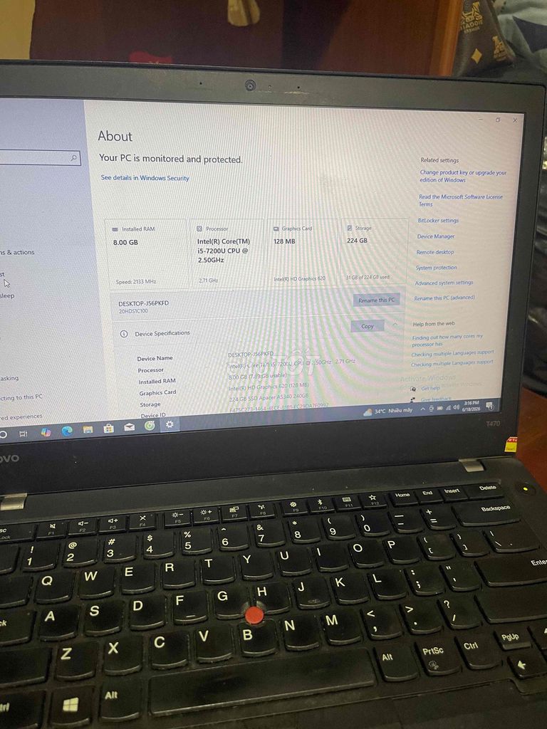 Cần bán thanh lý máy lenovo T470. Mua bán Laptop tại Quận Đống Đa Hà Nội được đăng bởi Nguyễn Bá Bình hình 1