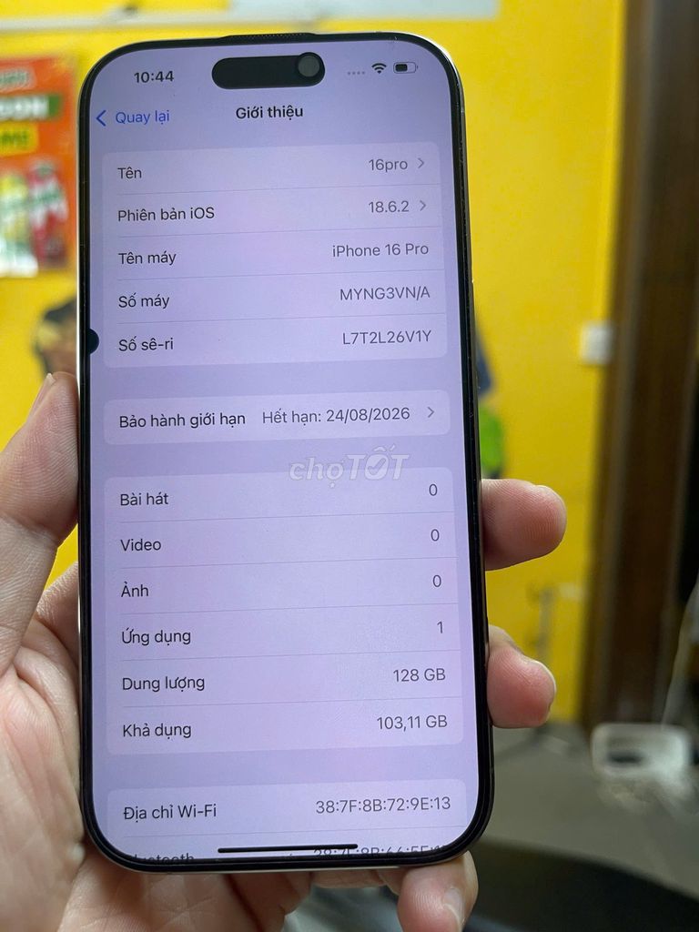 Iphone 16 Pro VNA 128GB P91% fullbox bị 1 chấm mực. Mua bán Điện thoại tại Quận Bình Thạnh Tp Hồ Chí Minh được đăng bởi Lâm hình 1