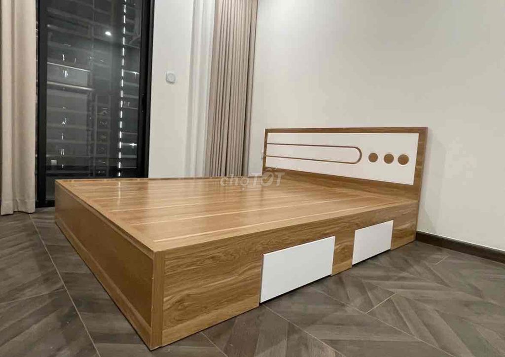 Giường ngủ gỗ công nghiệp 1m6 x 2m có ngăn kéo. Mua bán Giường, chăn ga gối nệm tại Huyện Bình Chánh Tp Hồ Chí Minh được đăng bởi Hong Le hình 1