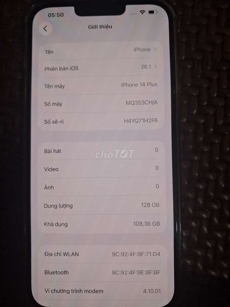 Apple iPhone 14 Plus 128GB Đen 83%. Mua bán Điện thoại tại Huyện Tiền Hải Thái Bình được đăng bởi Hoàng Thắng hình 1