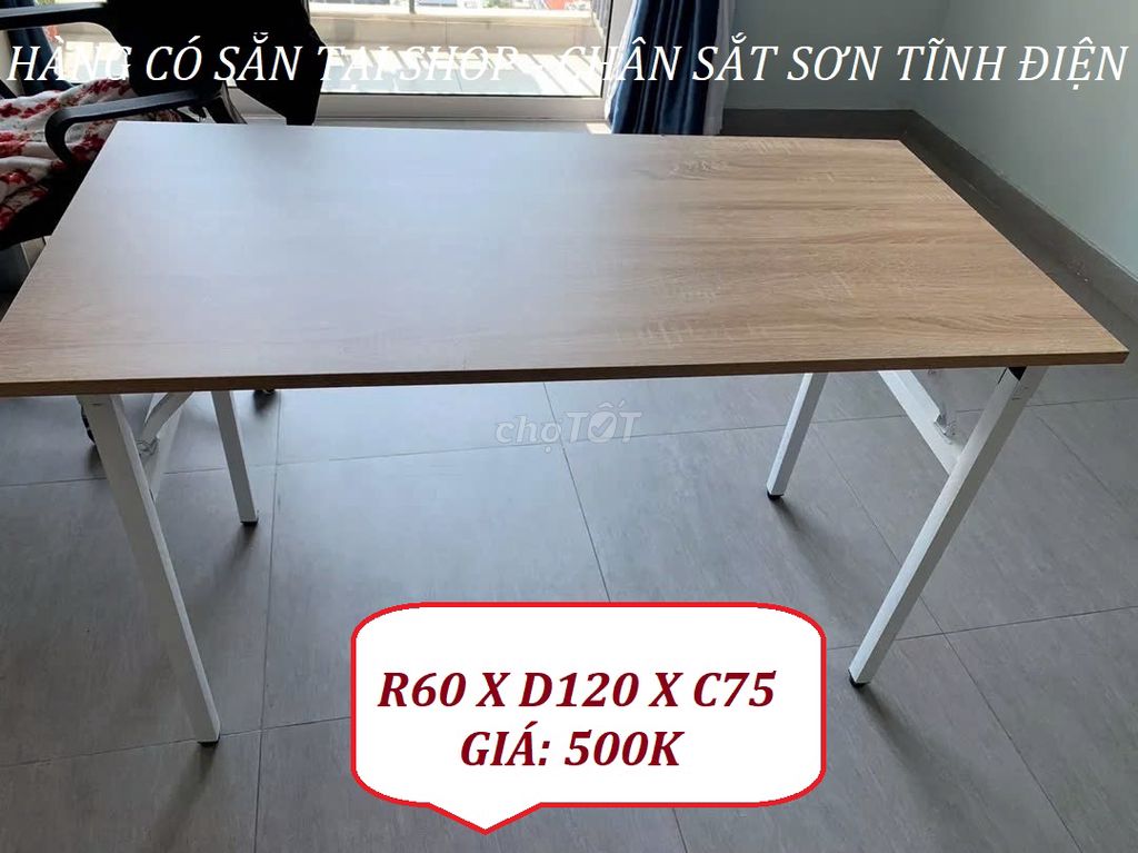 BÀN LÀM VIỆC 60X120 & BÀN CHÂN GẤP