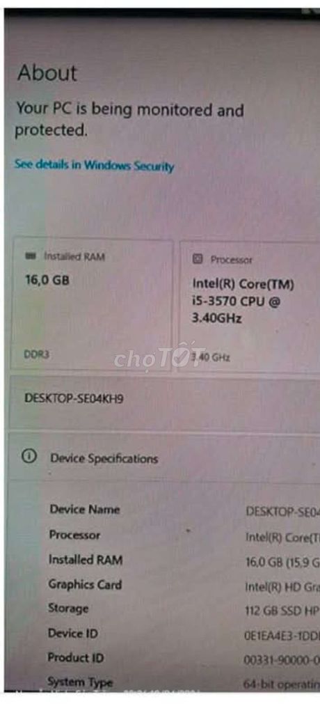 Máy tính để bàn i5-3570 16GB. Mua bán Máy tính để bàn tại Huyện Châu Thành Sóc Trăng được đăng bởi Vinh Gsm hình 1