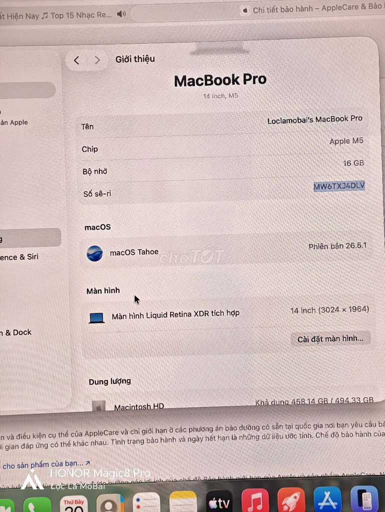 Apple MacBook Pro M5 14 inch 16GB/512GB Xám. Mua bán Laptop tại Thành phố Đà Lạt Lâm Đồng được đăng bởi Lộc Lá Mô Bai hình 1