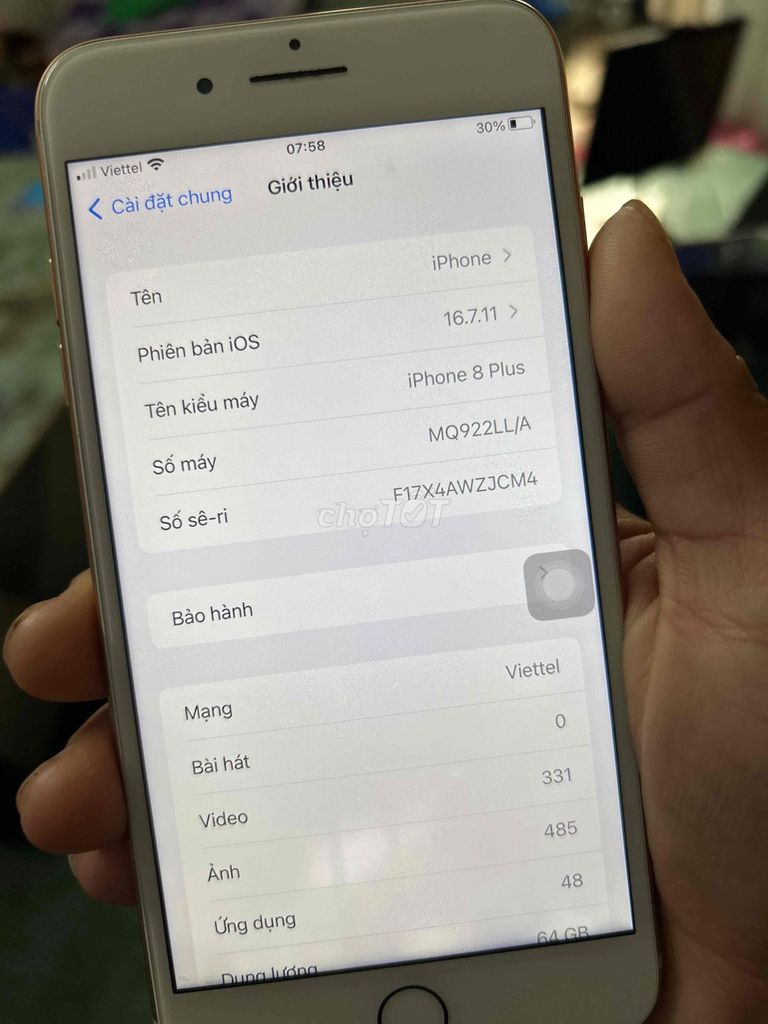 Apple iPhone 8 Plus 64GB Vàng hồng. Mua bán Điện thoại tại Huyện Hóc Môn Tp Hồ Chí Minh được đăng bởi Kem Chúi hình 1