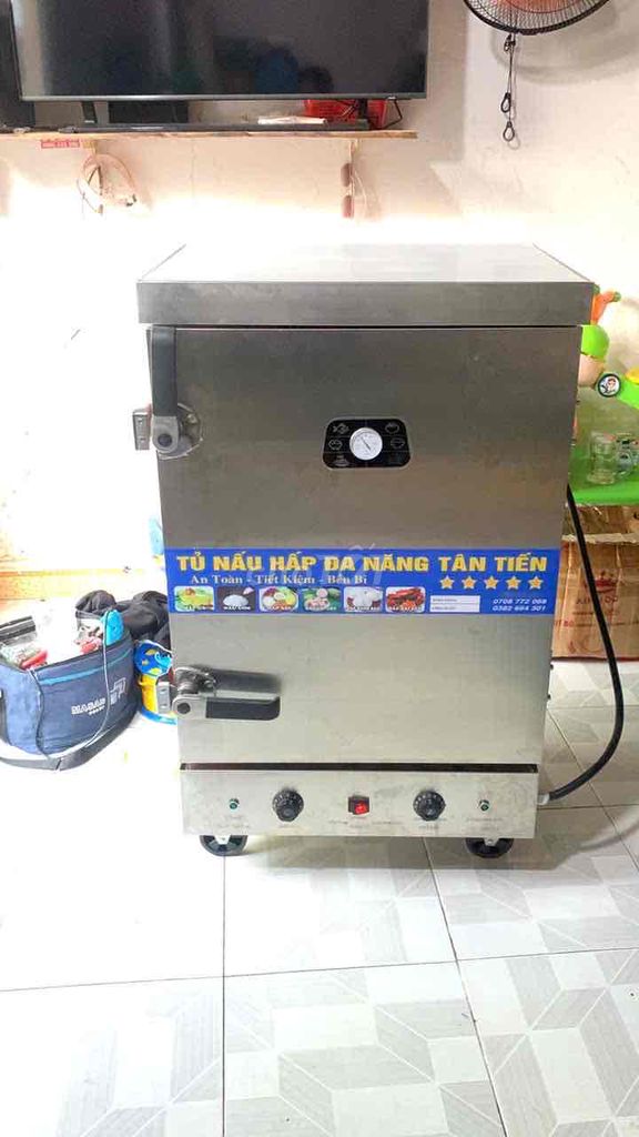 tủ cơm 8 khay hấp hải sản gà