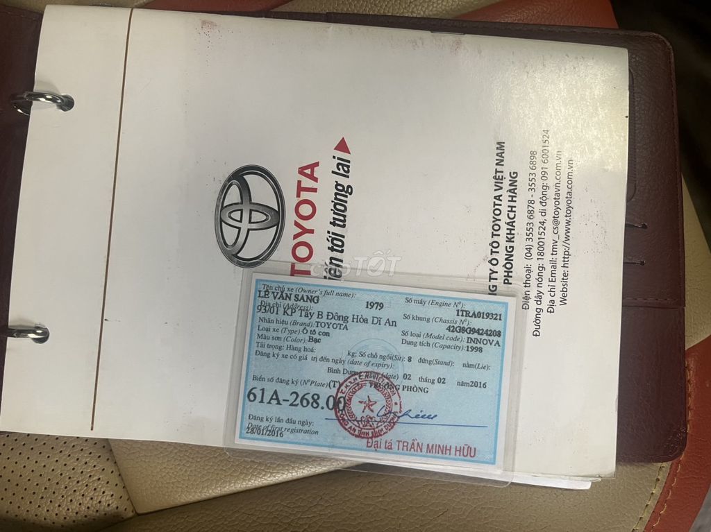 Toyota Innova 2016 - 106000 km. Mua bán Ô tô tại Thành phố Dĩ An Bình Dương được đăng bởi Văn Sang hình 11