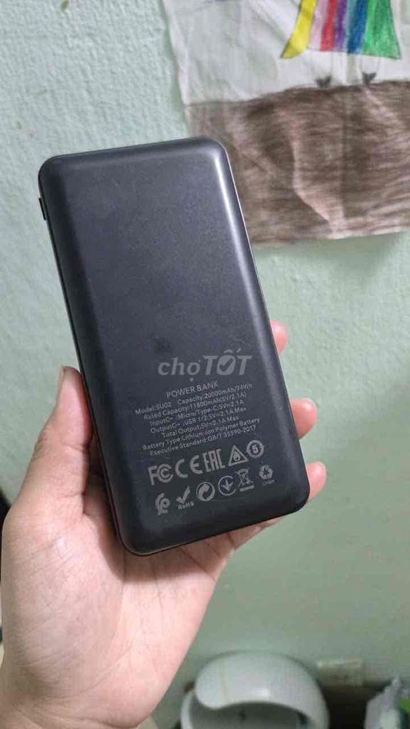 Sạc dự phòng Hoco SU02 20000 mAh Đen. Mua bán Phụ kiện (Màn hình, Chuột...) tại Quận Hải Châu Đà Nẵng được đăng bởi Linh  hình 1