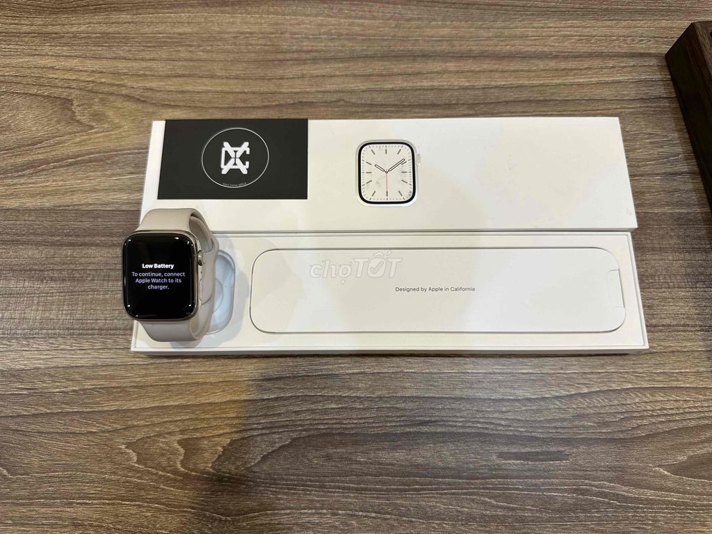 Apple watch series 7/45 thép trắng esim fullbox